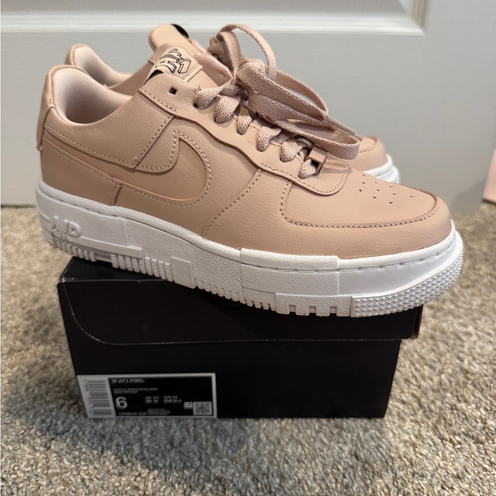 Nike Particle Beige AF1 Pixel Sneakers